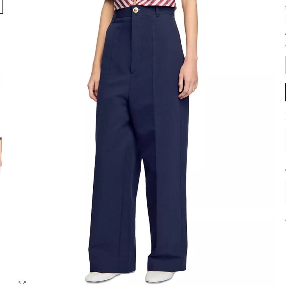 NWT Sandro Aubagne Suit Trousers in Navy Size FR 32 / US 0